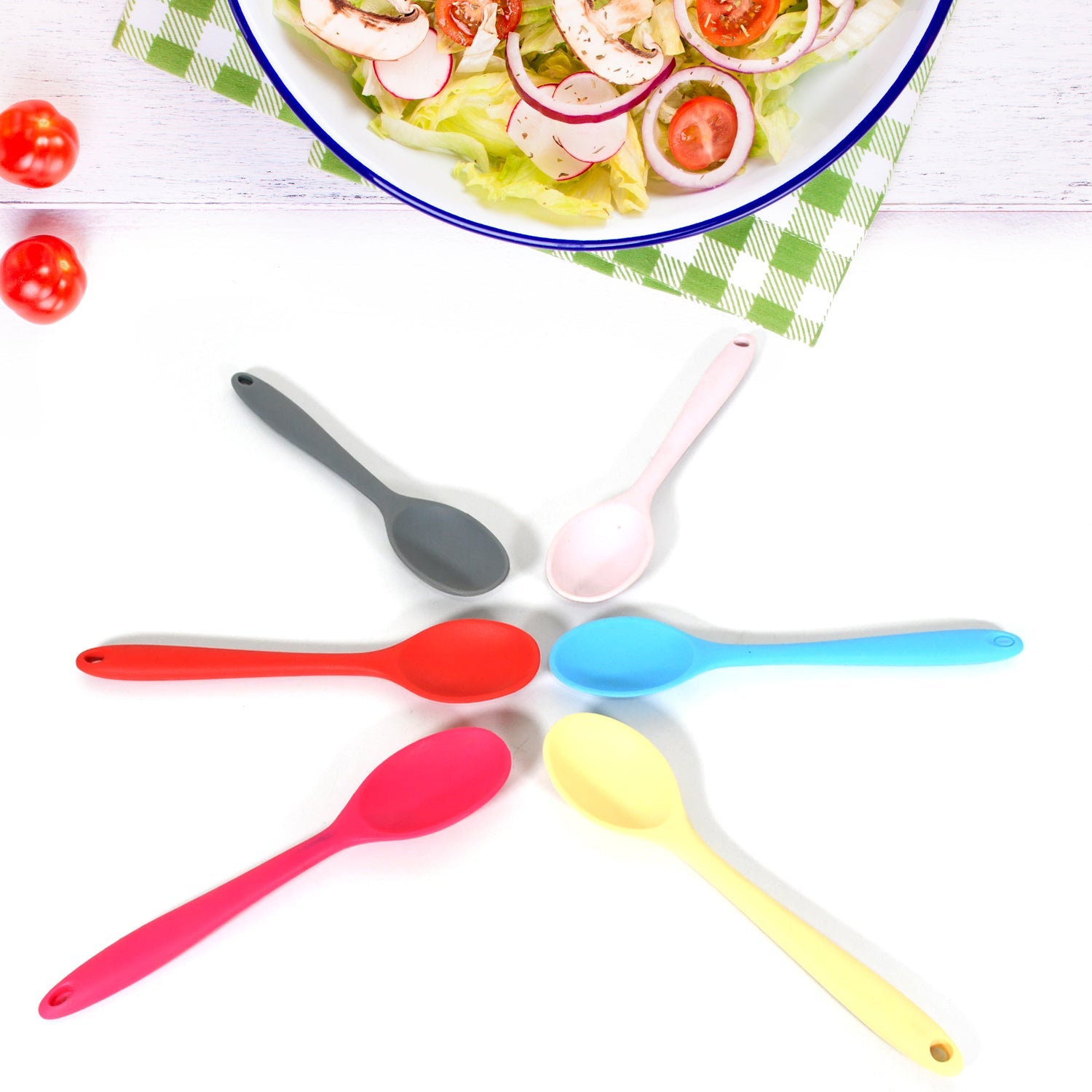 Multipurpose Silicone Spoon, Silicone Basting Spoon Non-Stick Kitchen Utensils Household Gadgets Heat-Resistant Non Stick Spoons Kitchen Cookware Items For Cooking and Baking (6 Pcs Set) Multipurpose Silicone Spoon, Silicone Basting Spoon Non-Stick Kitchen Utensils Household Gadgets Heat-Resistant Non Stick Spoons Kitchen Cookware Items For Cooking and Baking (6 Pcs Set)